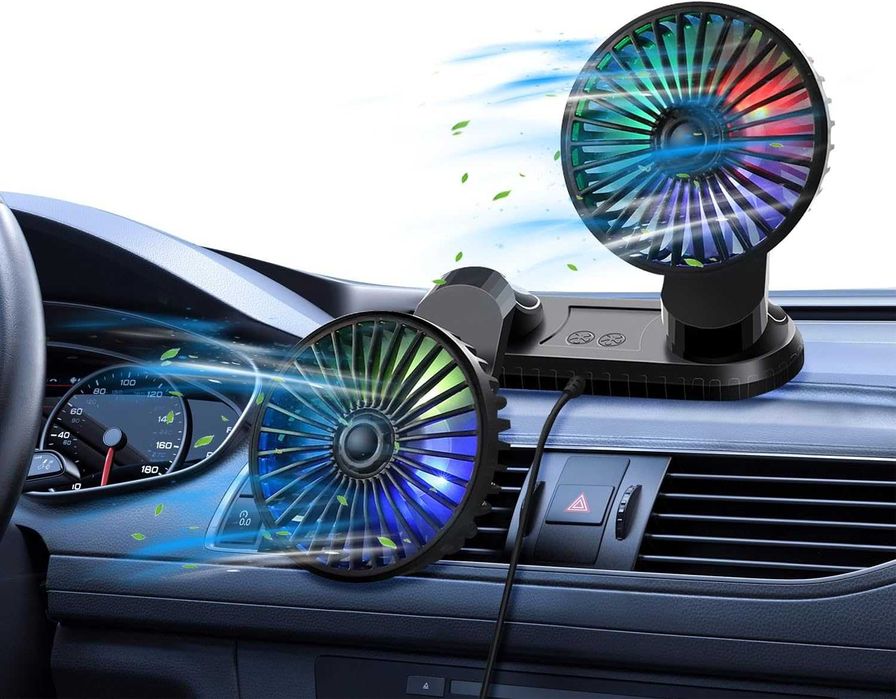 Ventoinha de carro ou secretária ajustável carregamento USB - NOVO