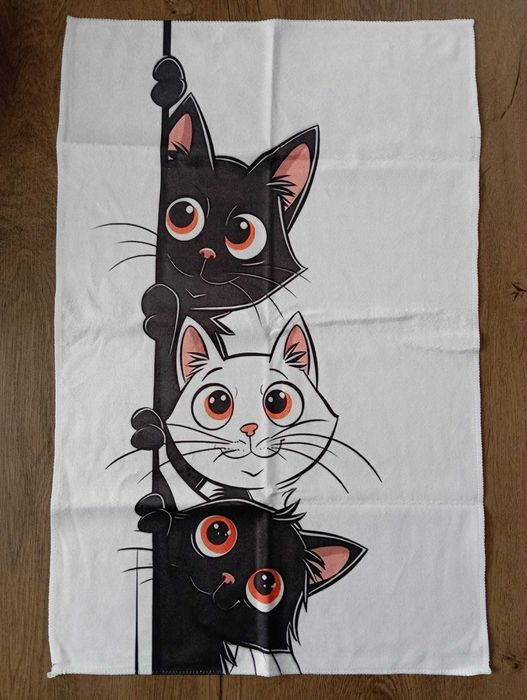 2 ścierki kuchenne z uroczymi kotami