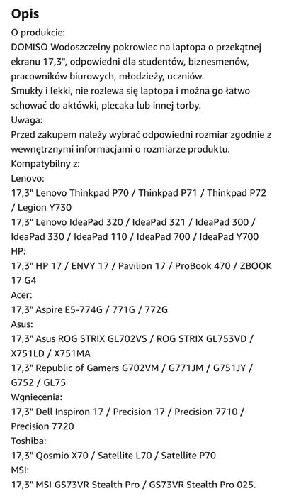 Torba na laptopa domiso 17 cali