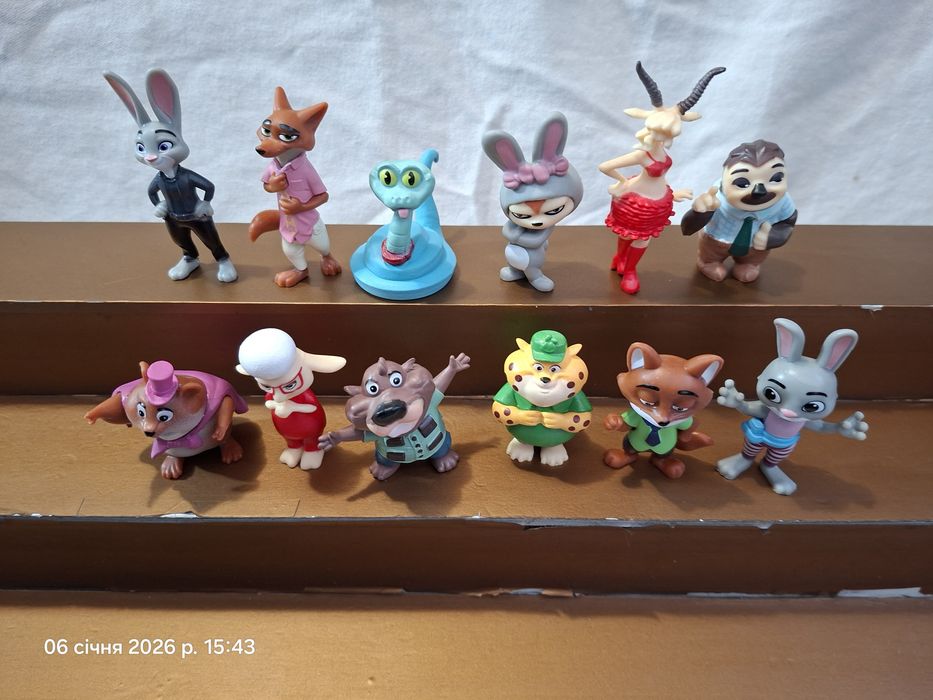 Набор фигурок 12 шт Зверополис 2 Зоотрополіс Зоотопия Гери Ник Джуди