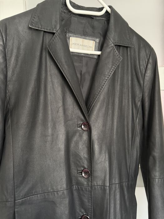 Plaszcz skorzany damski