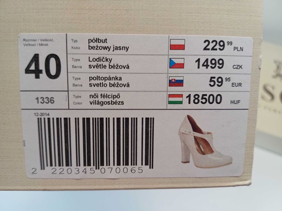 LASOCKI sandały klapki r. 39-40 skóra _ koturn platforma słupek