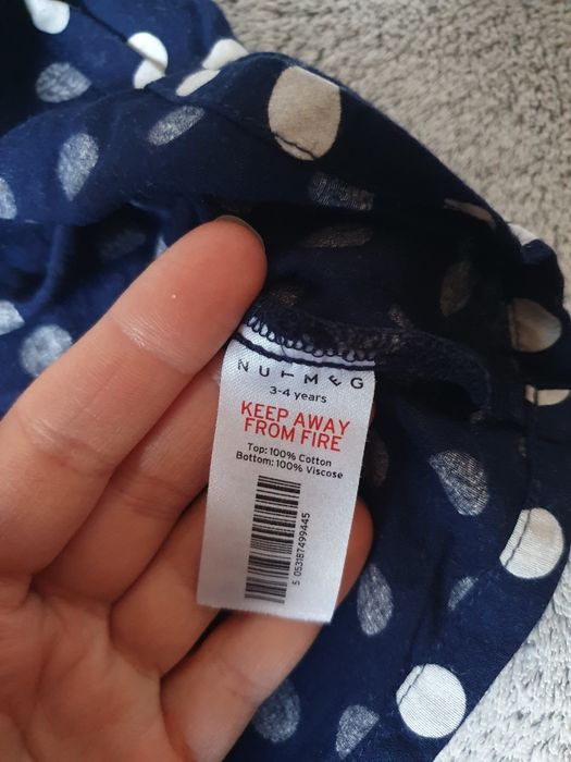 Dłuższa bluzka/tunika, paski, kropki, Nutmeg, r.98