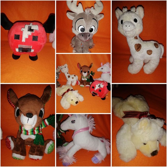 Мягкая игрушка. Единорог. Корова Майнкрафт. Жирафик. Свен.