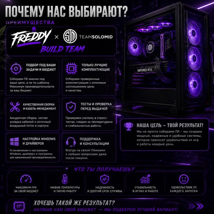 Сборка игровых ПК под ключ | Игровые компьютеры | FreddyxTeamSolomid