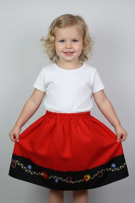 Saia criança c/ bordado de Viana feito à mão