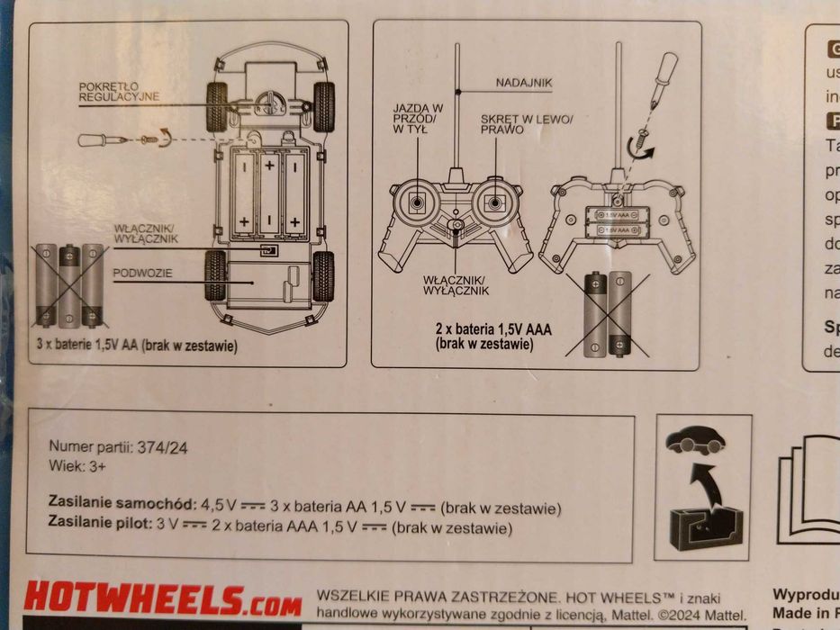 NOWY Samochód Zdalnie Sterowany Na Pilota 1:24 Hot Wheels +Pilot MONDO