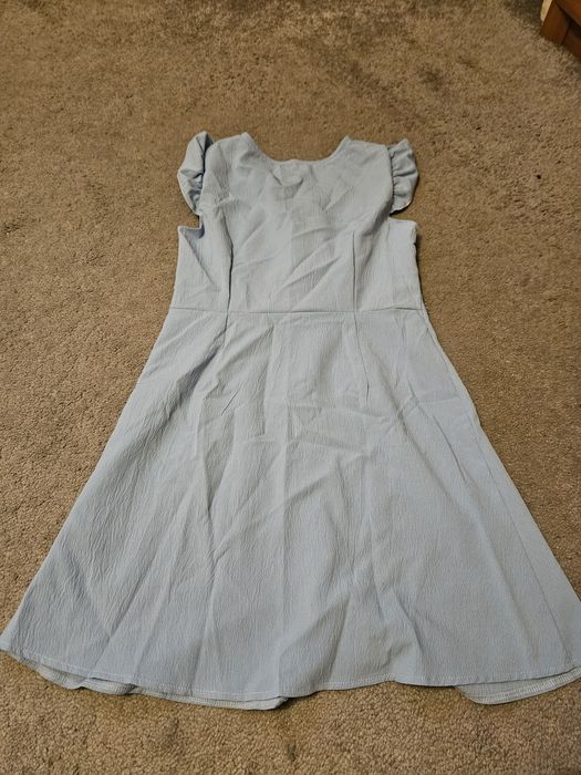 Sukienka na guziki niebieska 36