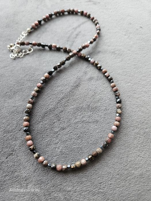 Naszyjnik, choker rodonit