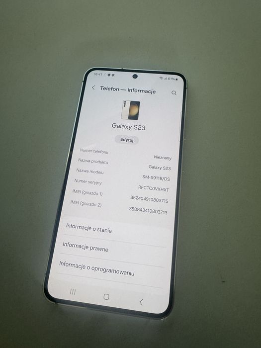 Samsung Galaxy S23 bez blokad bialy idealny