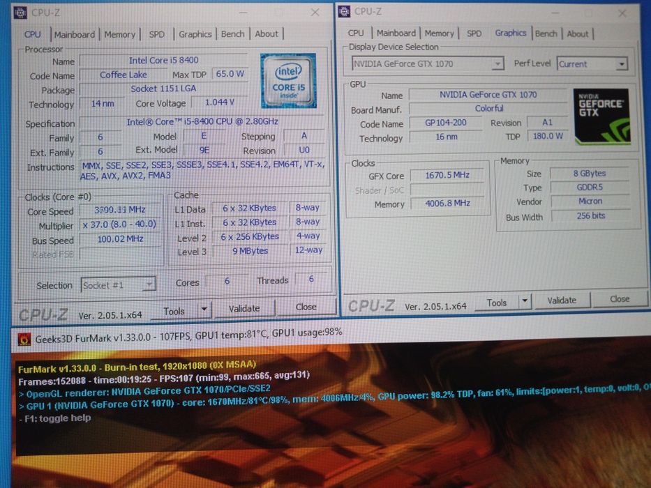 Ігровий ПК(Сore i5-8400 (6(6) ядер)/GTX 1070 8Gb /16GB DDR4 /SSD 256/ БП 500W)