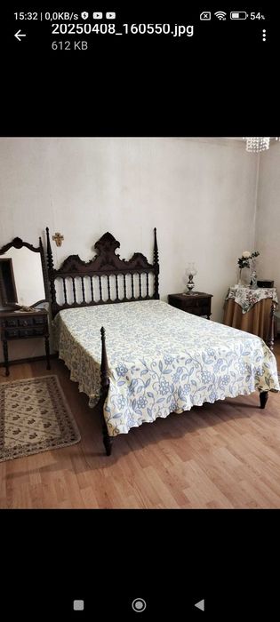 Mobília vintage de sala em nogueira e mobília de quarto completa