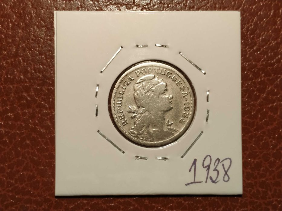 A490 moeda de 50 centavos de 1938 em alpaca - Portugal