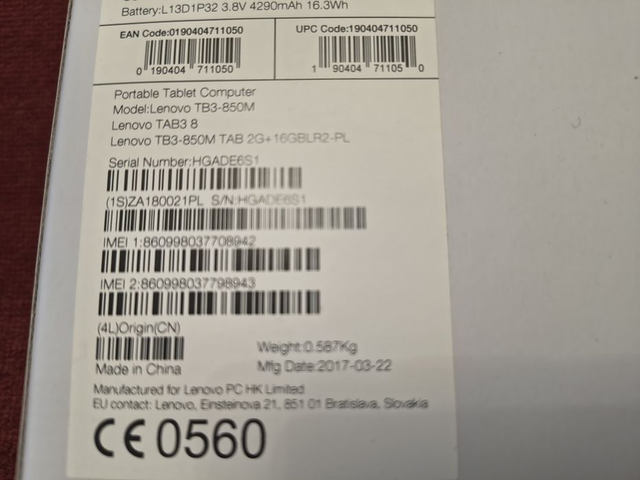 Tablet-telefon Lenovo TAB3 B 8 cali