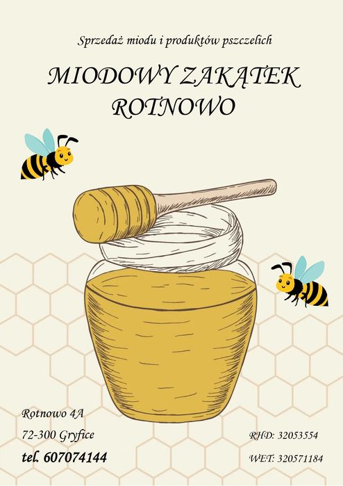 Miód akacjowy 2025r. Sloik 0.9l 1.2kg 50zl