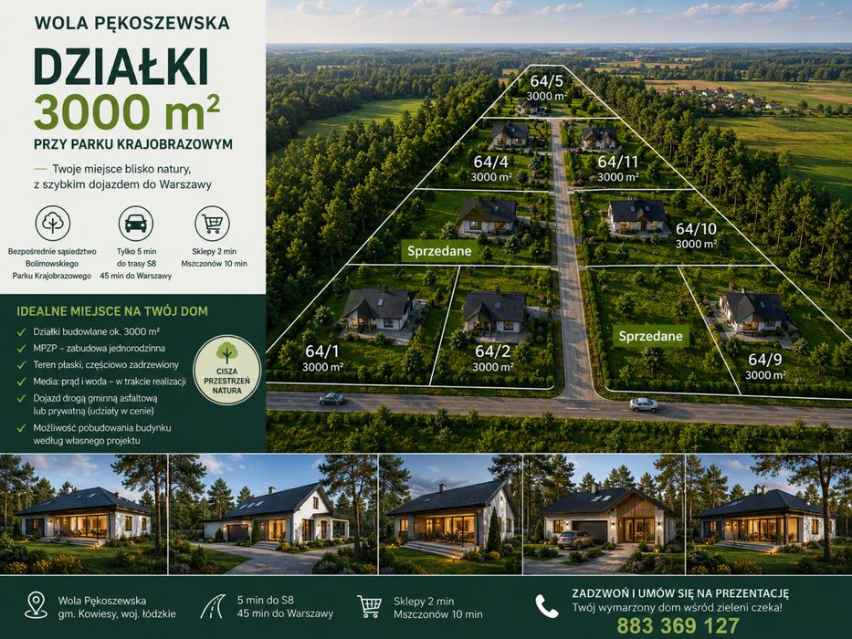 Działki budowlane 40 km od Warszawy