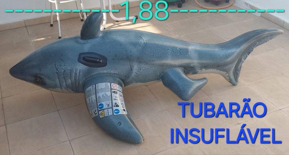 TUBARÃO INSUFLÁVEL , BÓIA BRINQUEDO PARA CRIANÇA.Praia,Piscina,Férias.