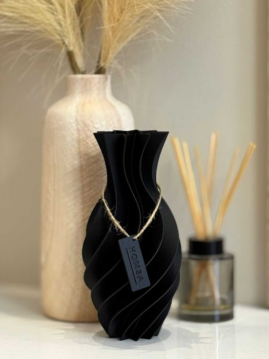 Nowoczesny wazon dekoracyjny HOM3A | Czarny Mat | 20 cm