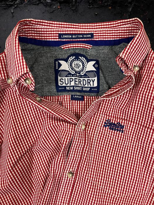 Superdry London Button Down roz. L męska koszula w kratkę