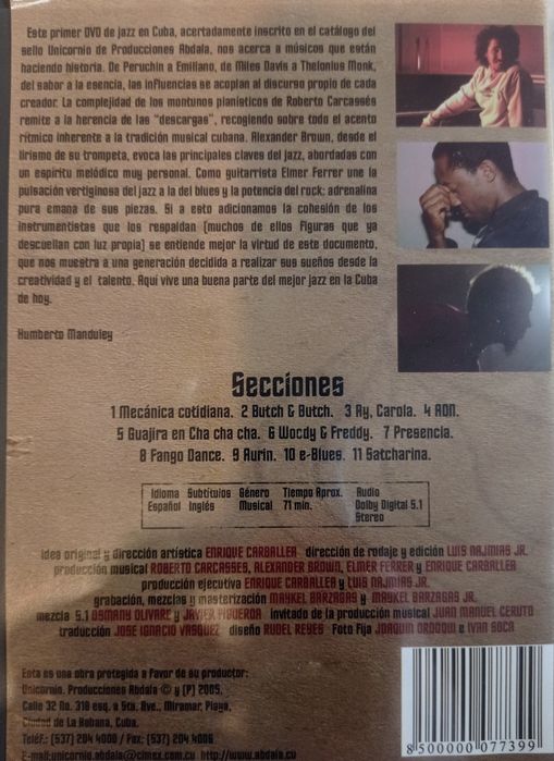Primeiro DVD de Jazz feito em Cuba