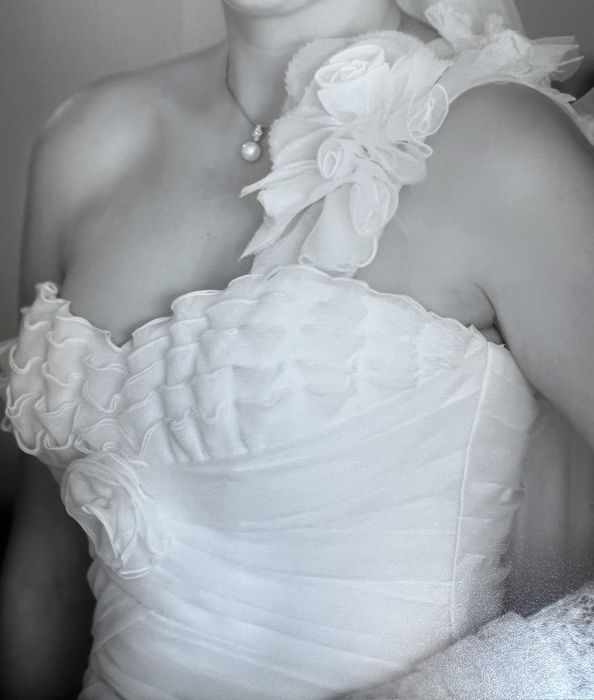 Vestido Original PRONOVIAS sereia + Fato completo de noivo + véu renda