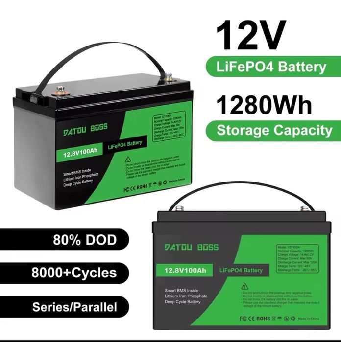 Акумулятор LiFePO4 DATOUBOSS 12,8V 100Ah з BMS