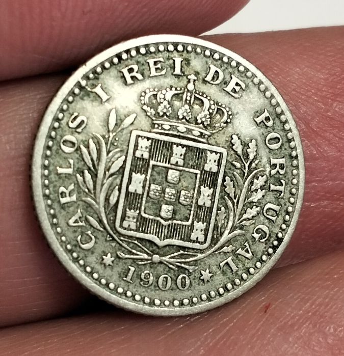 Moeda antiga de 50 reis de 1900