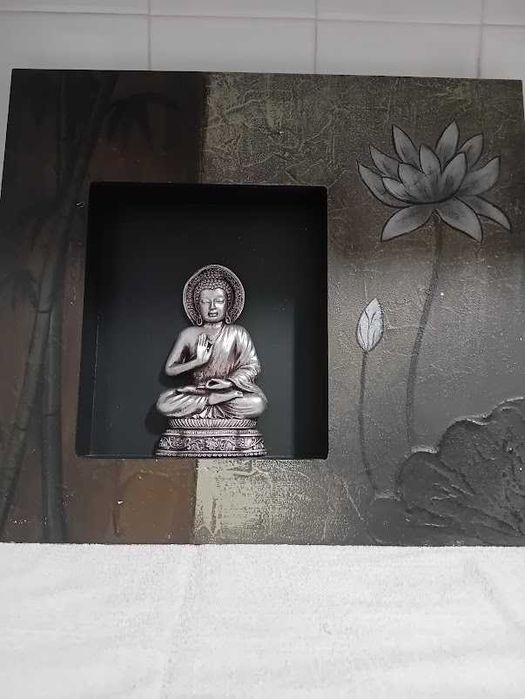 Quadro pintado c/relevo