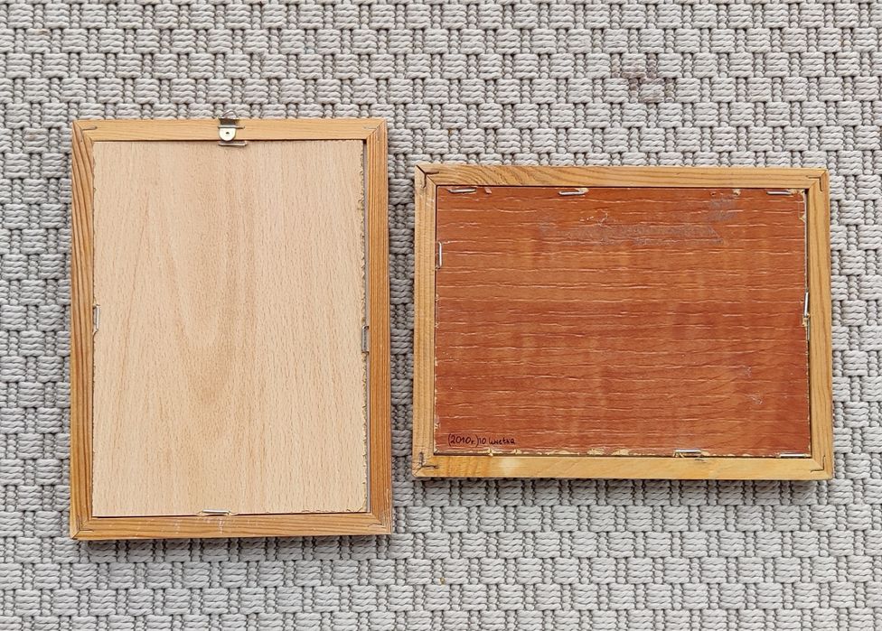Zestaw obrazków Drewniane ramki 15x20 malowidła obrazki irys i morze