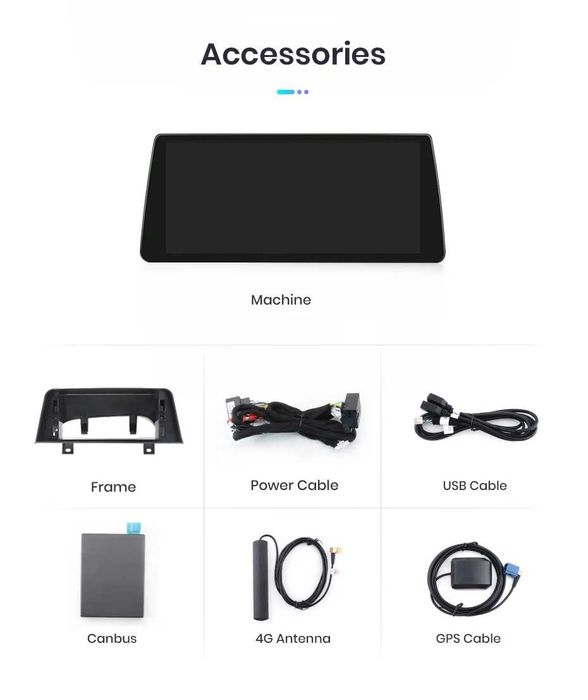 Rádio 12.3" Android Carplay BMW Série 3 e 4 F30 a F36 GPS 4G 4/64GB