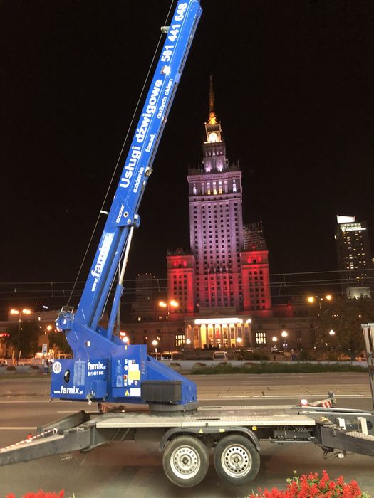 usługi dzwig dekarski do 60m opcjonalnie kosz osobowy Bocker lub Klaas