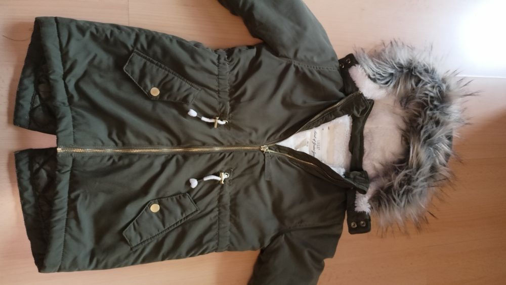 Jesienno zimowa kurtka parka h&m 128
