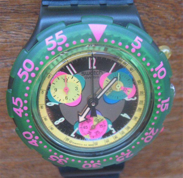Relógio Vintage Swatch AquaChrono Cool Water - SBM1 0 2 (1 9 9 4)