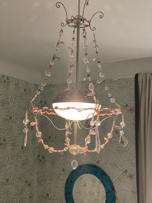 Żyrandol IKEA Dziewczęcy Koraliki szkiełka kolorowe