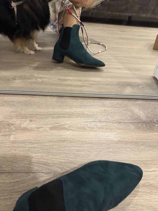 Botins Veludo Verde