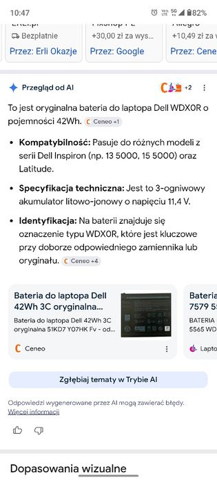 Bateria Dell pasuje do praktycznie wszystkich modeli laptopa