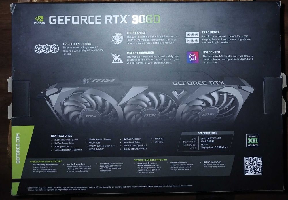 Відеокарта MSI RTX 3060 VENTUS 3X 12G