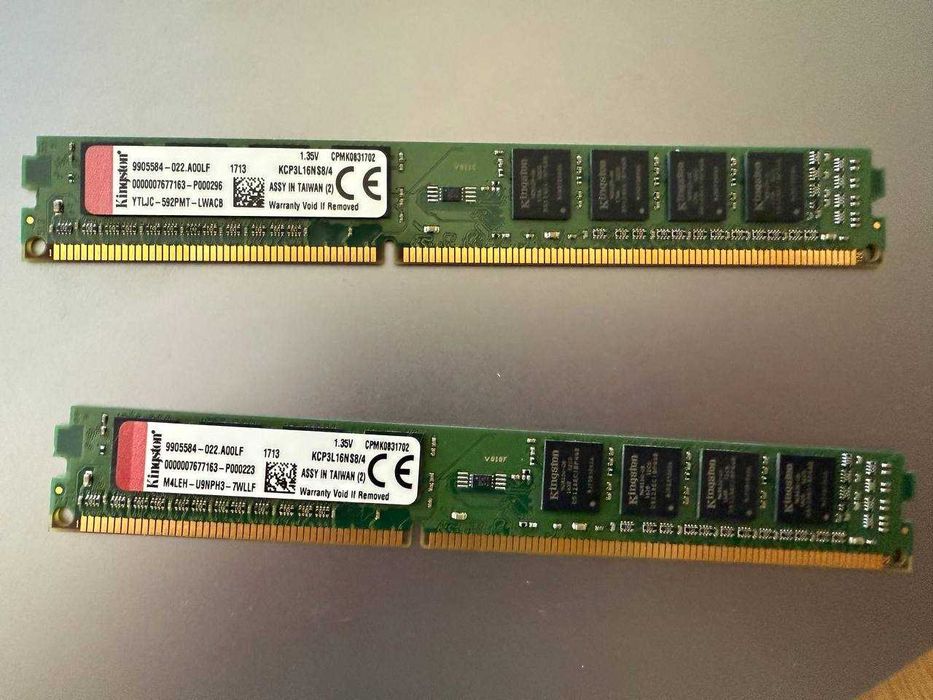 2x Pamięć RAM Kingston 4GB DDR3L 1600MHz KCP3L16NS8/4 – 8GB razem