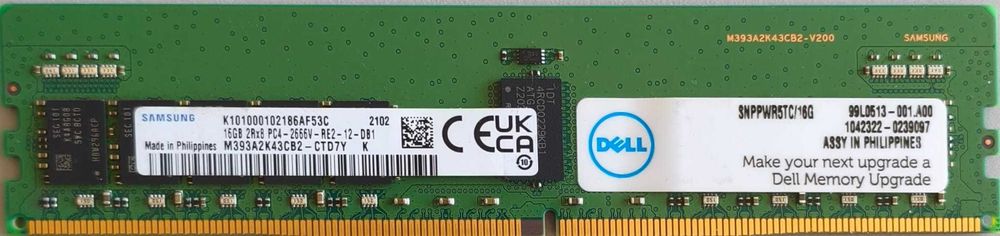 RAM Samsung 16GB DDR4 ECC RDIMM 2666MHz – serwerowa, Dell / HP / Supermicro