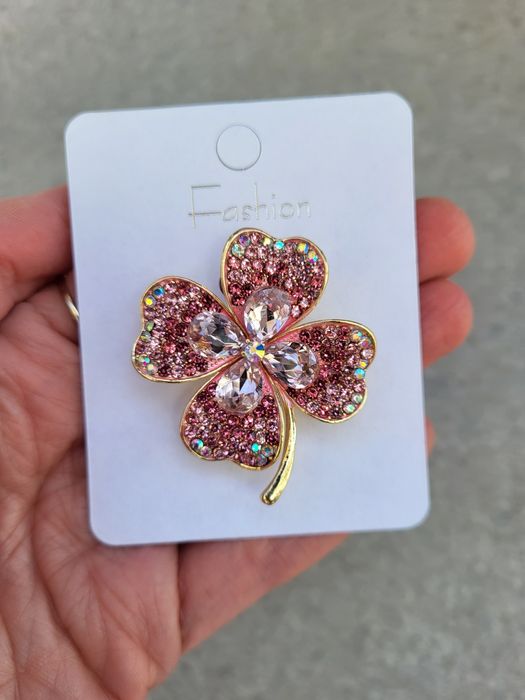 Broszka czterolistna koniczynka