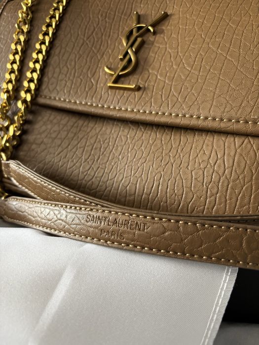 Сумка YSL Yves Saint Laurent Niki in Grained Lambskin бежева, чорна