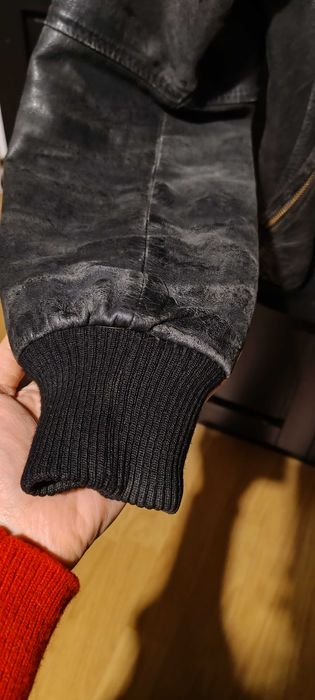 Męska kurtka M czarna skóra owcza