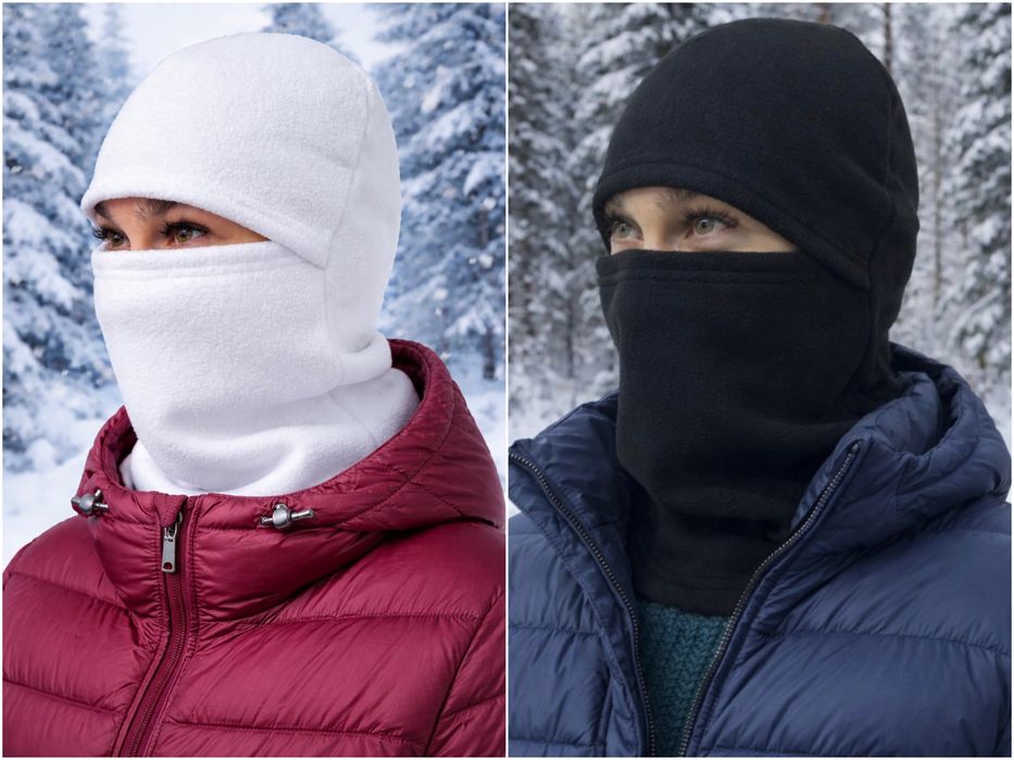 Балаклава баф 2в1 флісова жіноча чорна біла, флісовий жіночий