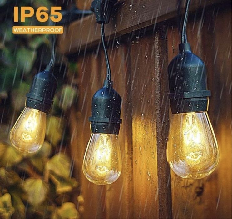 Вулична ретро гірлянда 20 ламп ip67 фабрична гірлянда вологістійка