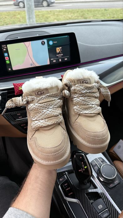 Жіночі кеди кросівки уги UGG LowMel biege бежеві/чорні