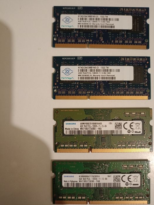 Kości pamięci ram DDR3, 8gb (2x4gb) laptop,
