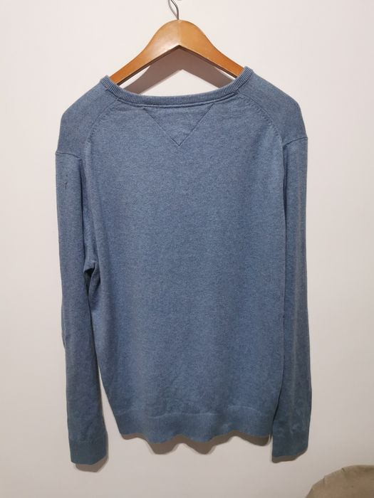 Tommy Hilfiger sweter w serek męski logowany kaszmir XL