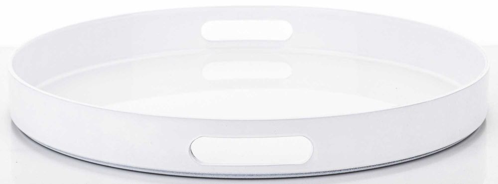 Taca dekoracyjna biała okrągła 4x35x35