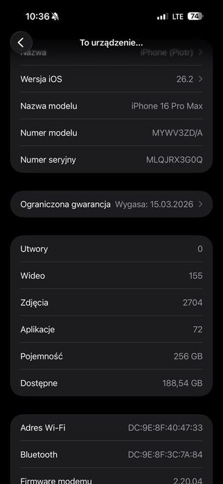 Iphone 16 pro max 256