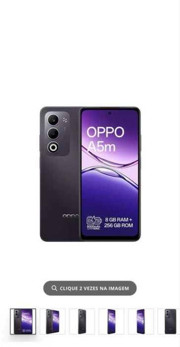 OPPO A5m 6,67″ 8 GB / 256 GB Preto Nébula – Selado, caixa original